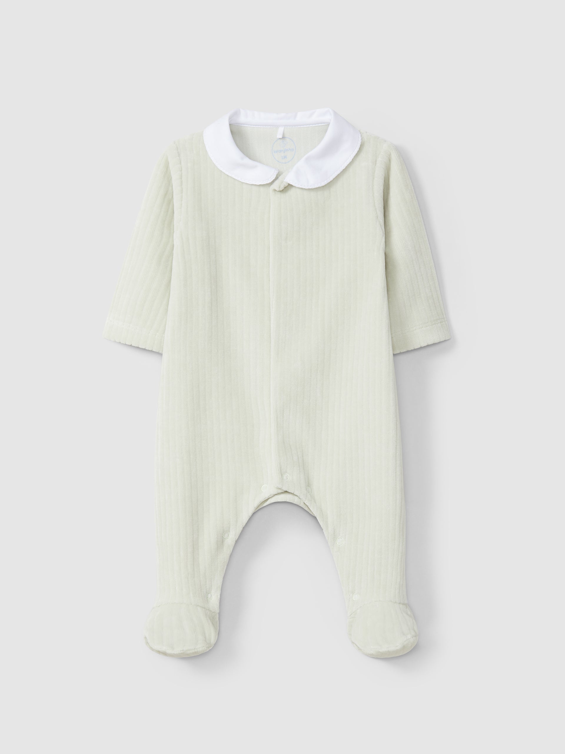 BABYGROW EN VELOURS CANNELE LARGE A COL