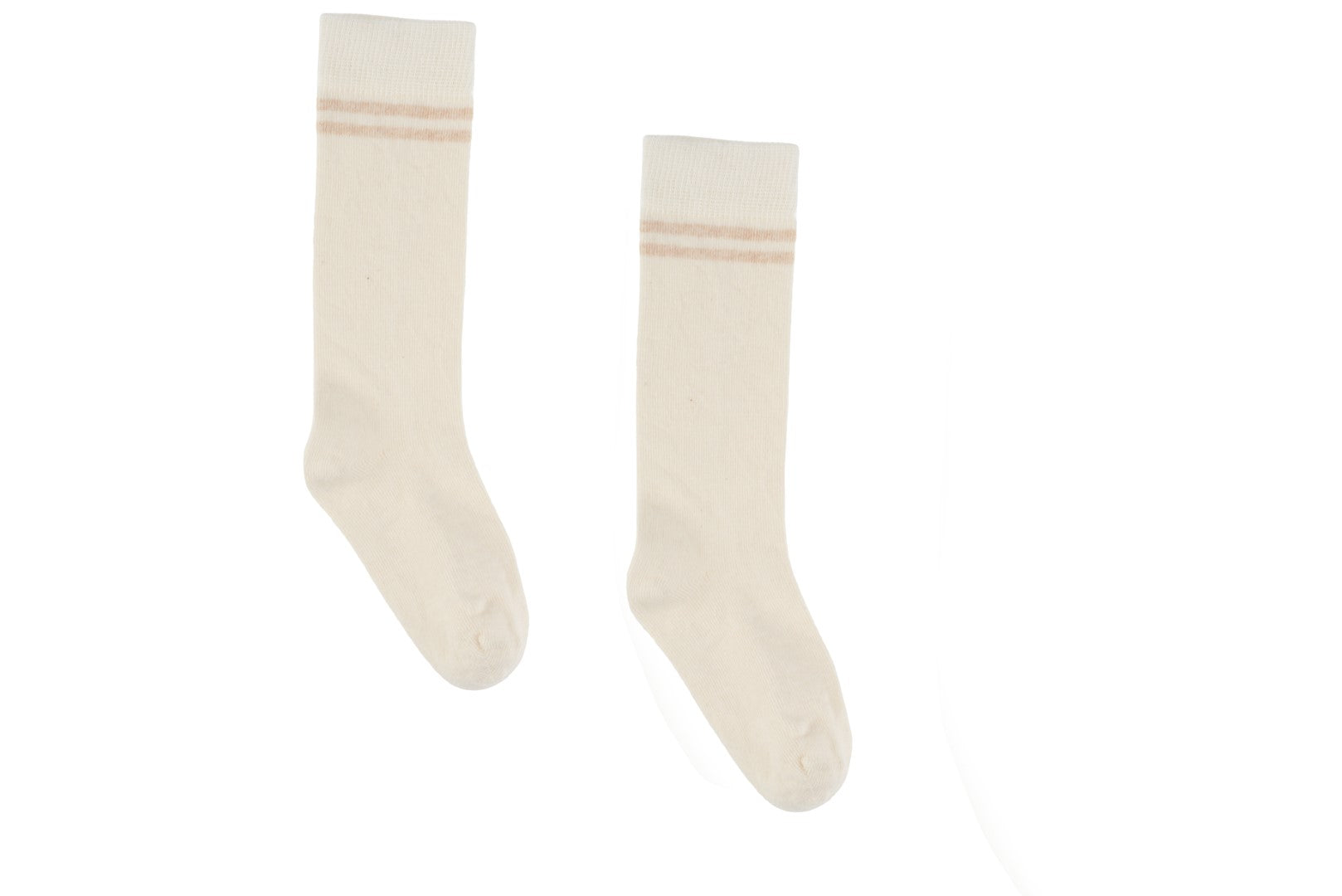 CHAUSSETTES MONTANTES A RAYURES BEIGES