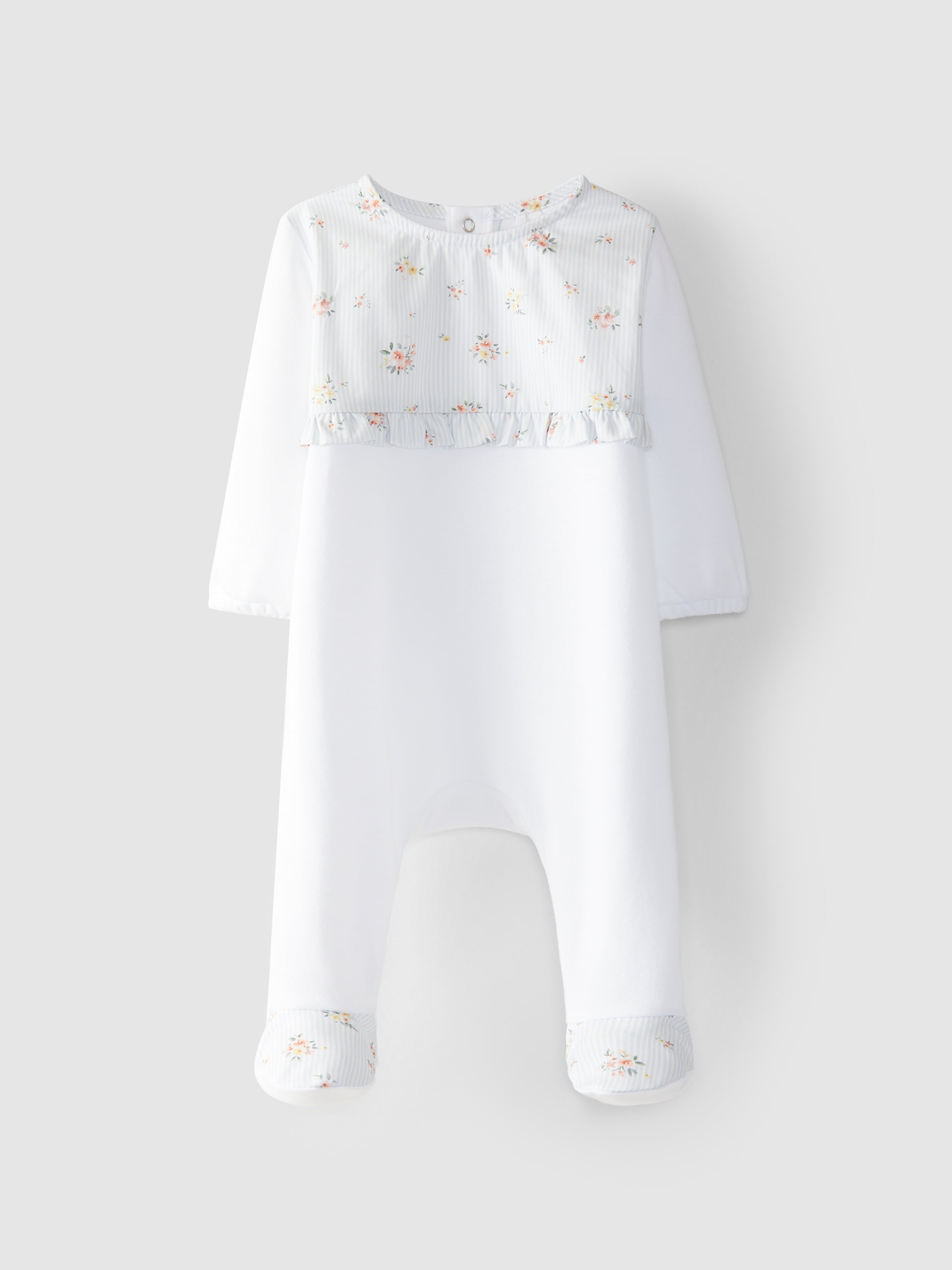 Babygrow rayures avec fleurs